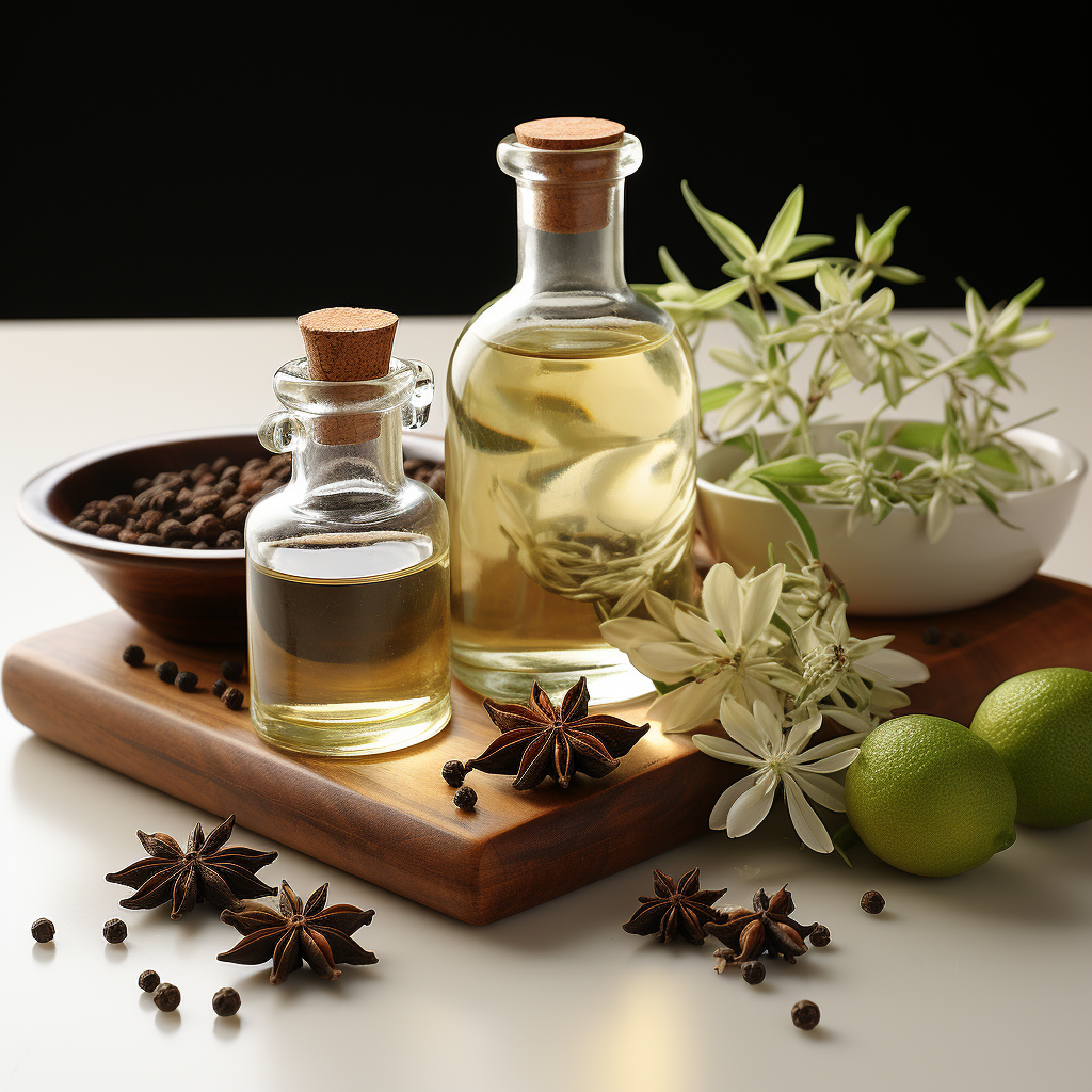 Anise Essential Oil: A colorless to pale yellow oil with a characteristic sweet, licorice-like scent.