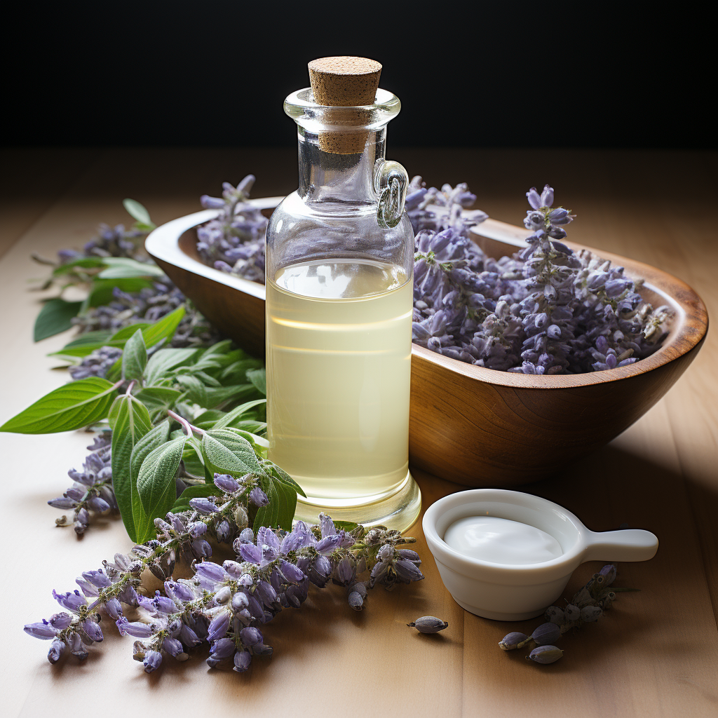 Clary Sage Essential Oil: Clear to pale yellow liquid with a medium-strength musky, herbaceous aroma.