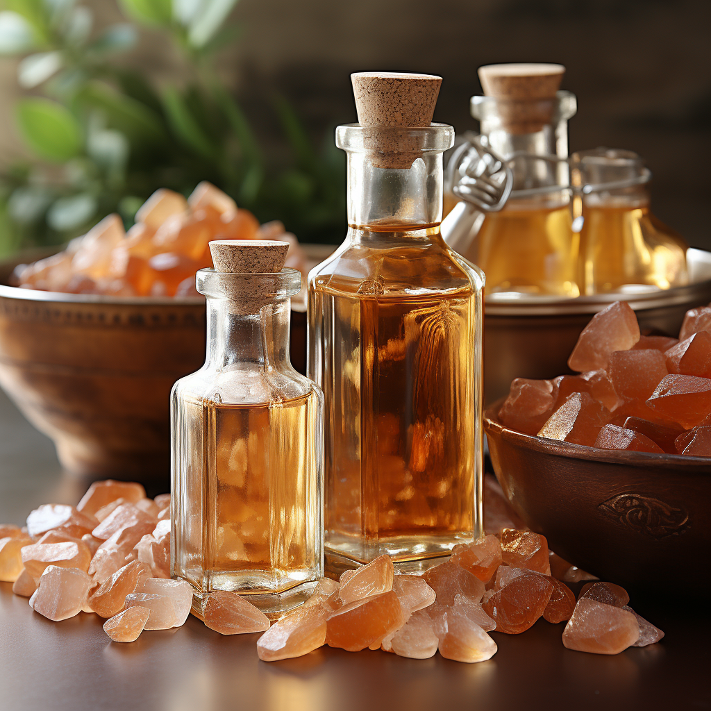 Frankincense Essential Oil: a pale yellow to greenish-brown liquid with a strong, green, woody, spicy aroma.