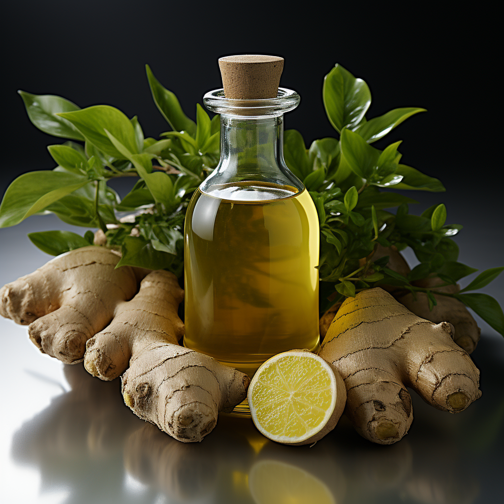 Ginger Essential Oil: Pale yellow to dark amber in color with a strong, spicy, and warm aroma.