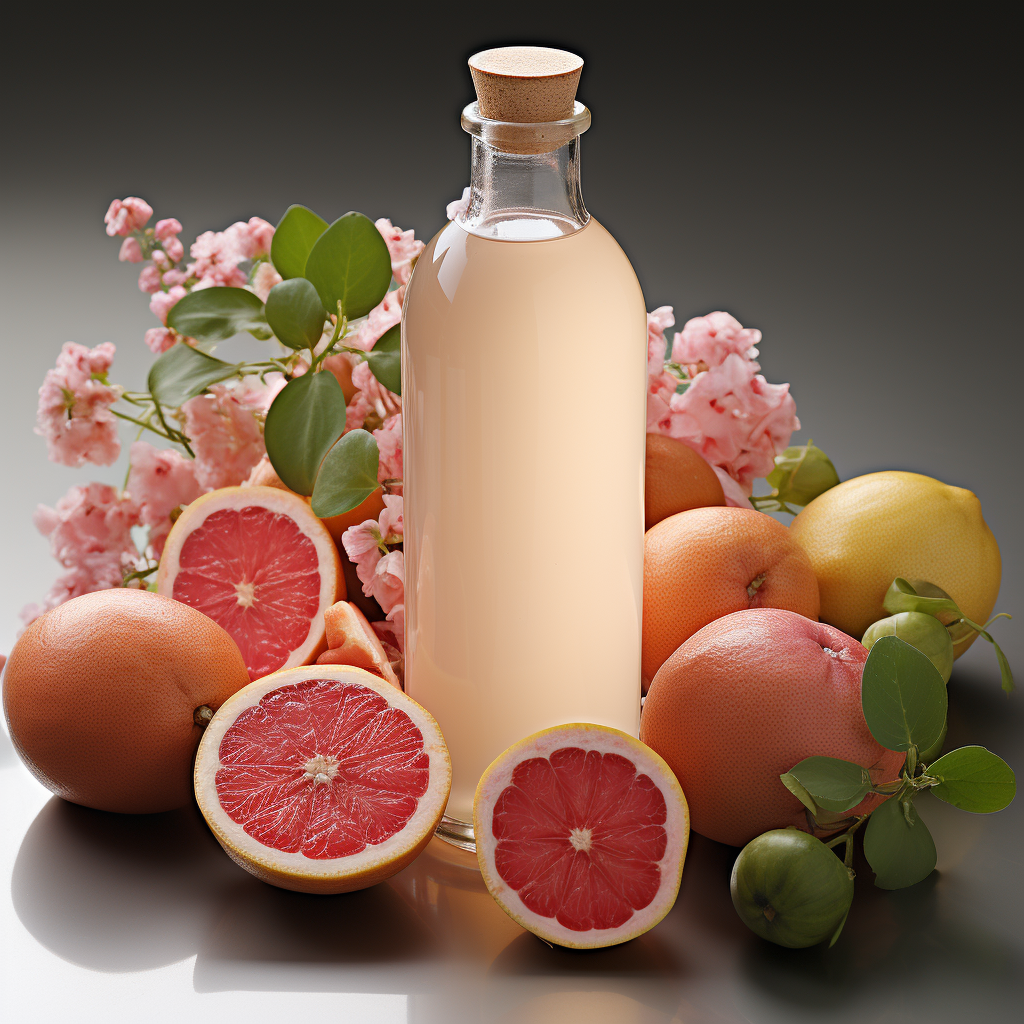 Grapefruit Essential Oil: A pale yellow liquid with a fresh, citrusy aroma.