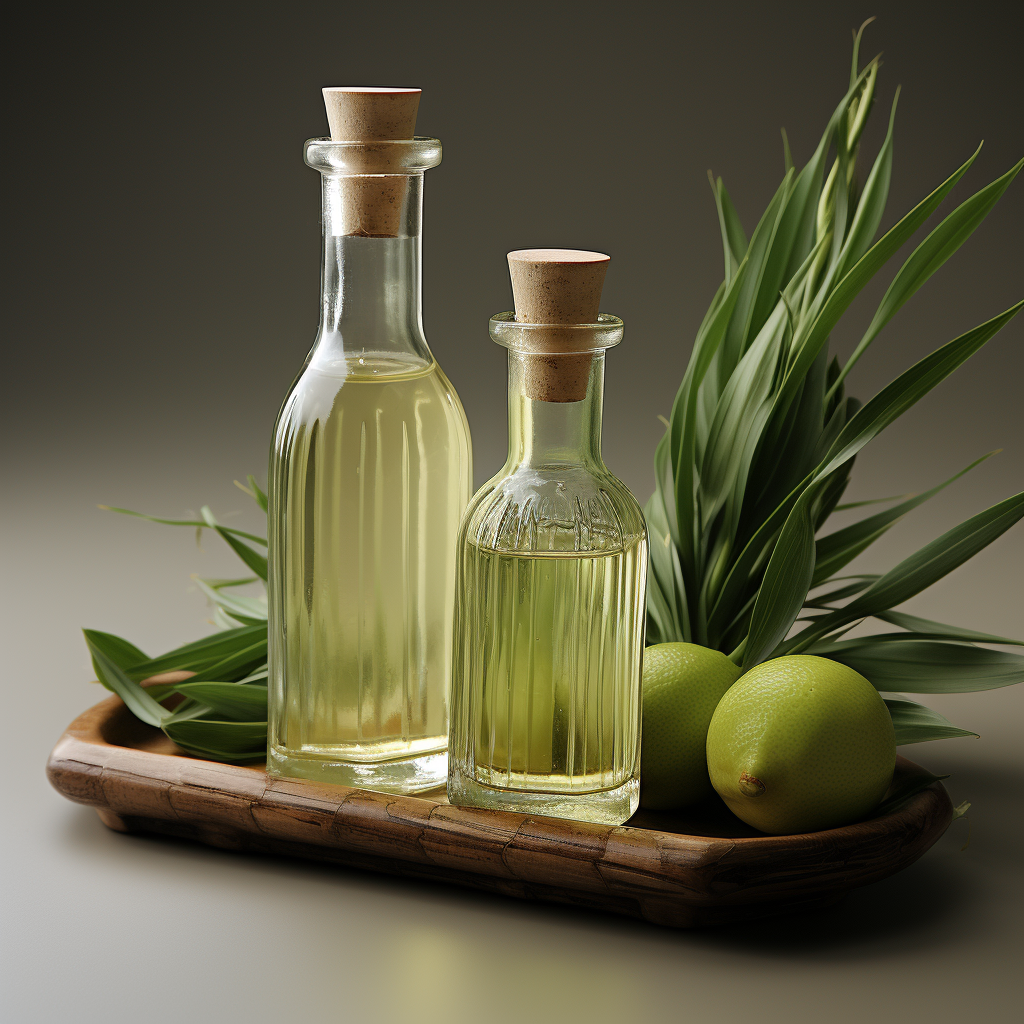 Lemongrass Essential Oil: A yellow, amber or reddish-brown liquid.