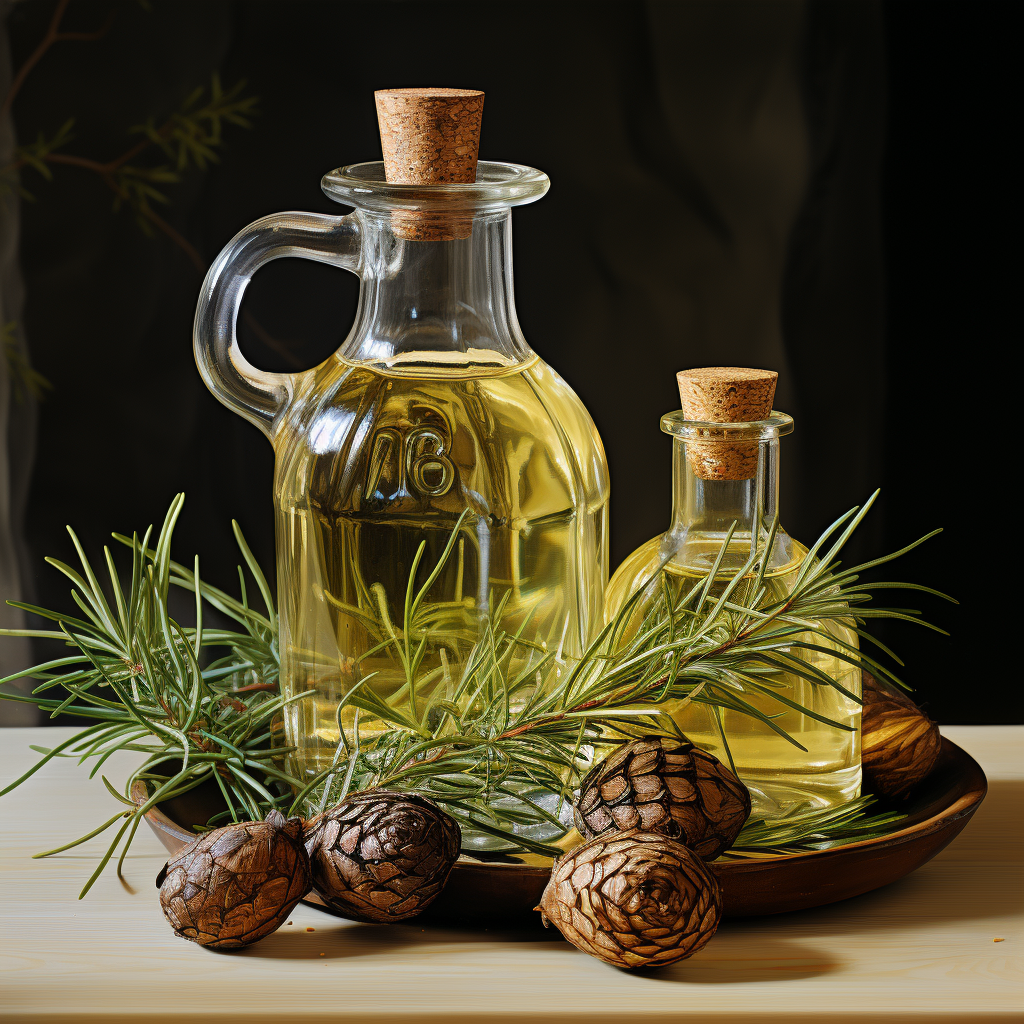 Pine Essential Oil: A clear to pale yellow liquid.
