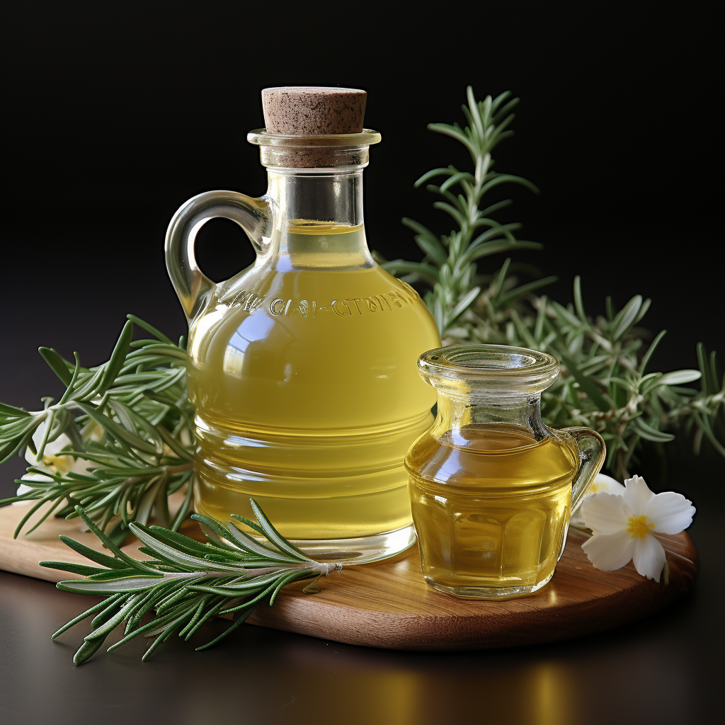 Rosemary Essential Oil: A clear to pale yellow liquid.